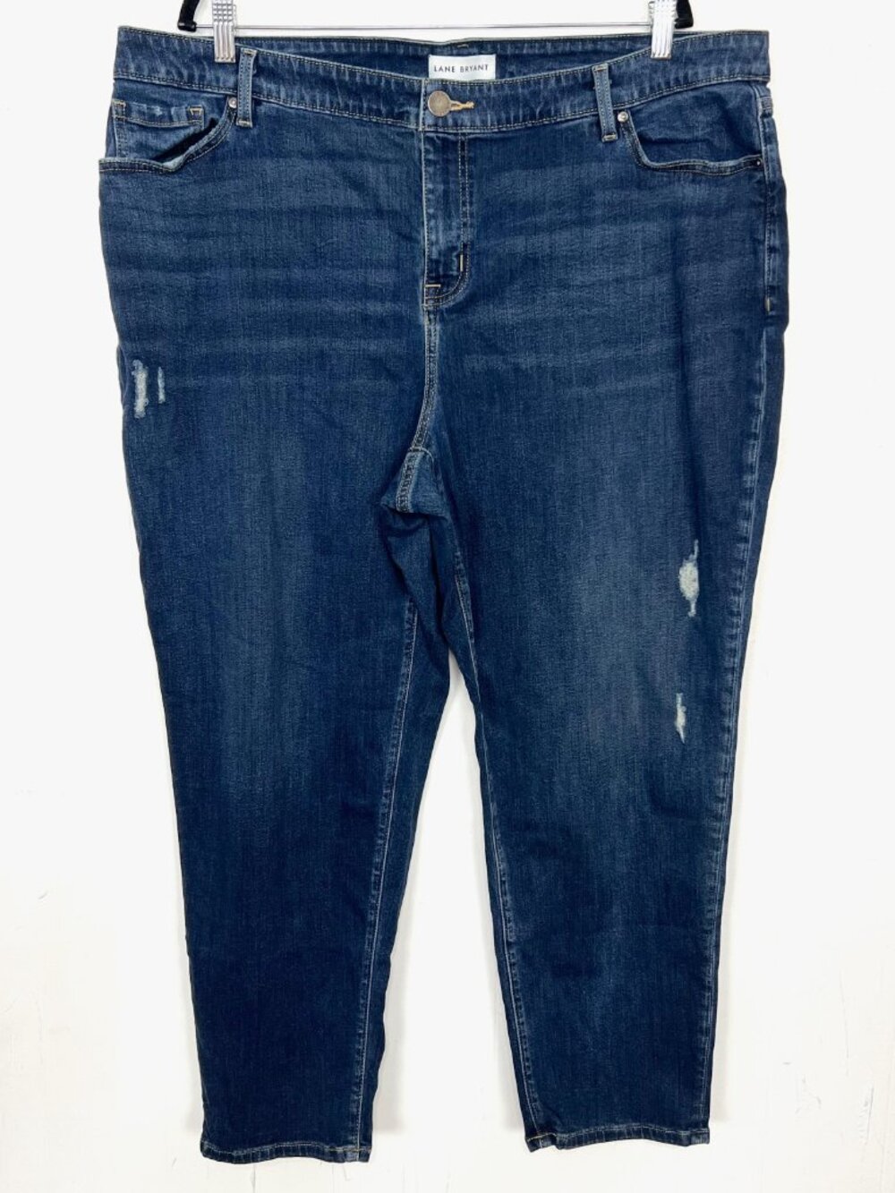 Lane Bryant Low-Rise Boyfriend Jeans Flex Magic Waistband Distressed Plus Sz 20